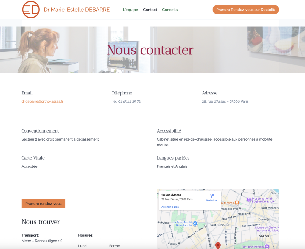 Identité visuelle et site internet du Dr Marie-Estelle Debarre par Lagraphista