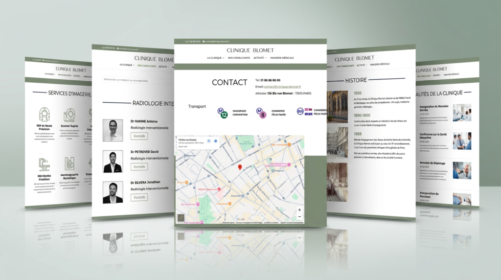 Refonte du site internet de la Clinique Blomet par Lagraphista, studio graphique Paris