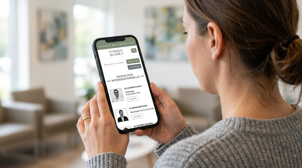 Refonte du site internet de la Clinique Blomet par Lagraphista, studio graphique Paris
